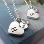 Mother And Child Sterling Silver Initial Heart Necklace, thumbnail 7 of 10