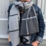 Cashmere Blend Check Reversible Blanket Scarf, thumbnail 6 of 12