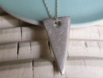 Infinity Sterling Slice Silver Triangle Pendant, 2 of 5
