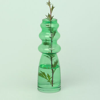 Stella Green Glass Ribbed Abstract Vase By G Decor, 2 of 4