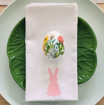 Easter Bunny Embroidered Napkin, 4 of 4