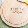 Personalised 'Head Chef' Round Chopping Board, thumbnail 1 of 4
