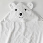 Hooded Baby Beach Towel 100% Cotton Baby Shower, thumbnail 1 of 11