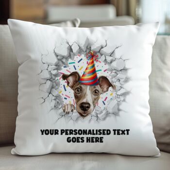 Personalised Greyhound Birthday Break Through Dog, 5 of 8