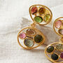 Tourmaline Cabuchon Gold Plated Silver Stud Earrings, thumbnail 8 of 12