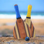 'The Camber' Personalised Handmade Wooden Beach Bat Set, thumbnail 1 of 6