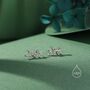 Olive Leaf Stud Earrings In Sterling Silver, thumbnail 3 of 12
