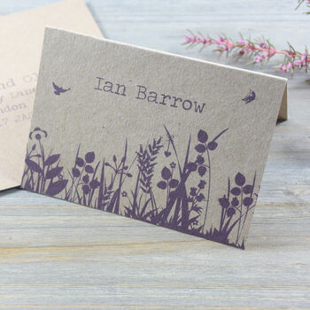 Wildflower Tri Fold Recycled Folded Wedding Invitation, 8 of 10