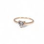 Cz Stone Heart Ring, Rose, Gold Vermeil On 925 Silver, thumbnail 5 of 10