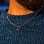 Mini Vintage Gold Hammered Initial Necklace For Men, thumbnail 4 of 12