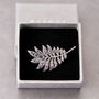 Sterling Silver Marcasite Leaves Small Brooch, thumbnail 4 of 11