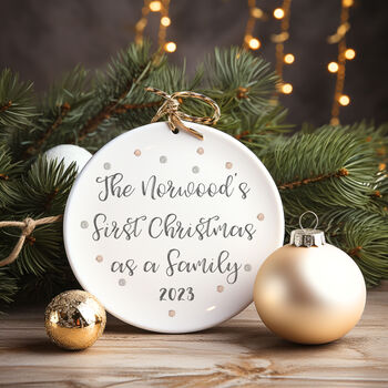 Personalised First Christmas As A Family Decoration, 3 of 5