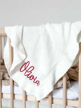 My First Christmas Embroidered Personalised New Baby Knitted Cardigan, 8 of 11