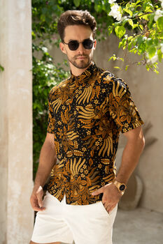 Black Cotton Batik Shirt, 3 of 8