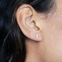 Sterling Silver Crescent Moon Stud Earrings, thumbnail 4 of 7