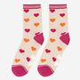 Women's Valentine's Day Bamboo Socks Pink Hearts, thumbnail 1 of 4