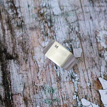 Personalised Initials Large Square Silver Signet Ring, 8 of 11