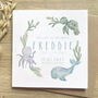 Personalised Underwater Animals New Baby Card, thumbnail 3 of 4