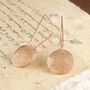 Hammered Circular Disc Rose Gold Plated Silver Earrings, thumbnail 1 of 7