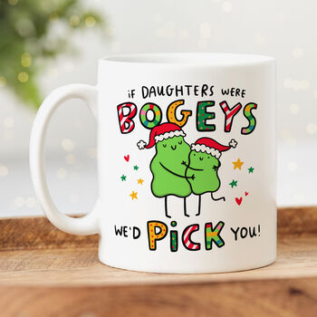 'If Daughters Were Bogeys' Personalised Christmas Mug, 2 of 5