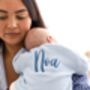 Blue Personalised Embroidered New Baby Name Cardigan, thumbnail 1 of 11