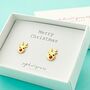 Gold Plated Rudolph Reindeer Earrings, thumbnail 1 of 2