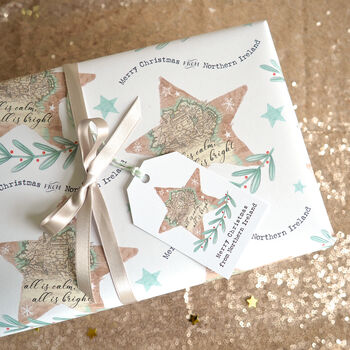 Vintage Star Northern Ireland Xmas Gift Wrap Pack, 2 of 5