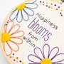 Floral Hand Embroidery Inspirational Hoop Art, thumbnail 2 of 3