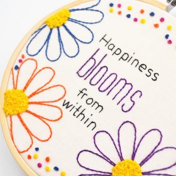 Floral Hand Embroidery Inspirational Hoop Art, 2 of 3