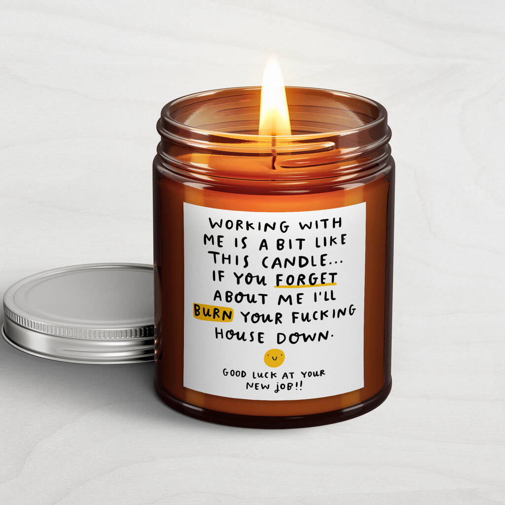 'Working With Us' New Job Candle By Dandy Sloth