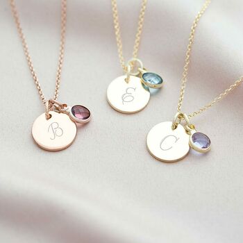 Personalised Initial Birthstone Necklace, 7 of 12