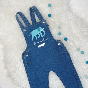 Elephant Dream Big Personalised Baby/Kids Dungarees, 3 of 3