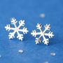 Sterling Silver Snowflake Earrings, thumbnail 6 of 7