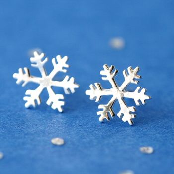 Sterling Silver Snowflake Earrings, 6 of 7