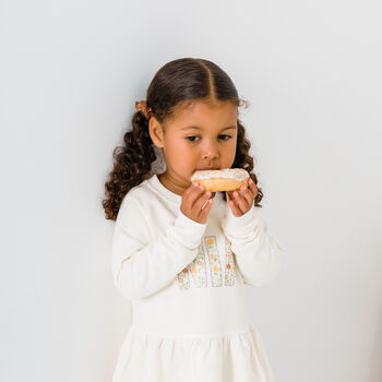 Personalised Girls Dress Natural Name Long Sleeved, 8 of 12