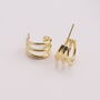 Sterling Silver Three Line Earrings Studs, thumbnail 2 of 6