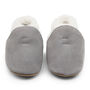 Dotty Fish Pale Grey Soft Suede Baby And Toddler Slippers, thumbnail 6 of 8