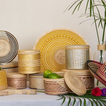 Woven Straw Gold Circular Placemats, 5 of 5
