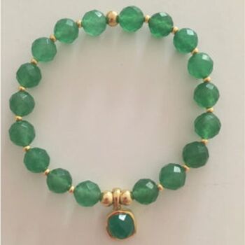 Green Onyx 18 K Gold Plated Bracelet | Love | Heart Chakra, 3 of 7