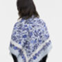 Blue Ditsy Folk Square Scarf, thumbnail 3 of 5