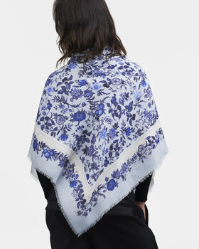 Blue Ditsy Folk Square Scarf, 3 of 5