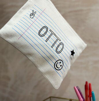 Notebook Style Personalised Children's Pencil Case, 6 of 6