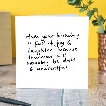 Joy And Laughter Birthday Card By cardinky