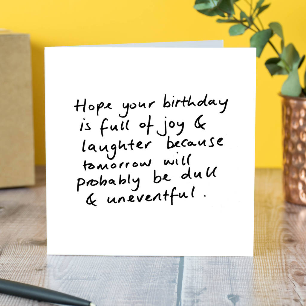 Joy And Laughter Birthday Card By cardinky | notonthehighstreet.com