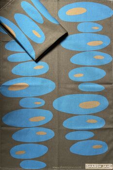 Pebbles Tea Towel Chocolate / Blue, 4 of 4