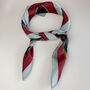 Red Equestrian Chain Print Silky Scarf, thumbnail 3 of 4