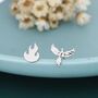 Mismatched Sterling Silver Phoenix And Fire Stud Earrings, thumbnail 2 of 11