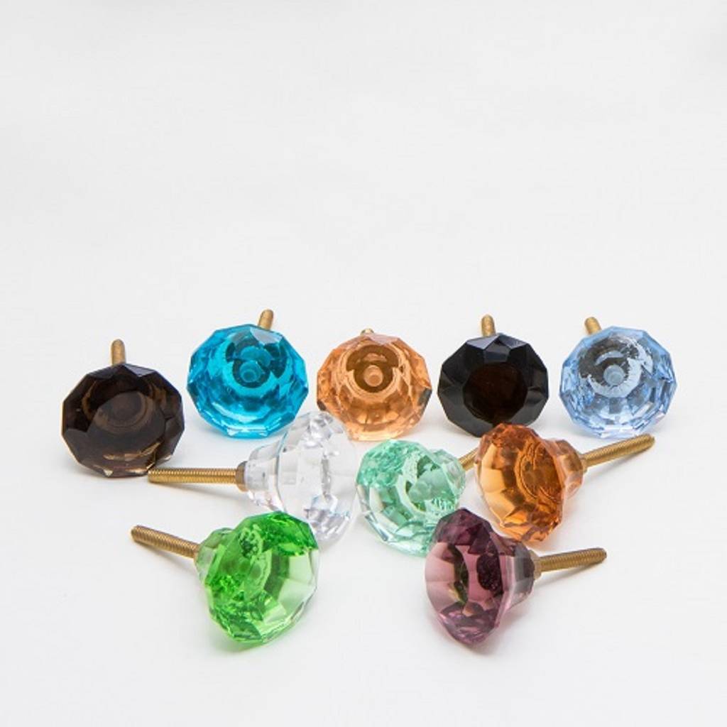 set of 10 precious cut glass knobs by trincaferro