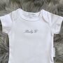 Embroidered White Cotton Baby Grow, thumbnail 1 of 5