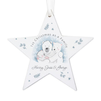 Personalised 1st Christmas As A Family Star Decoration, 2 of 3